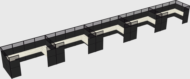 U-shaped cubicle