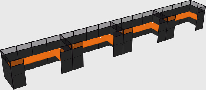 U-shaped cubicle