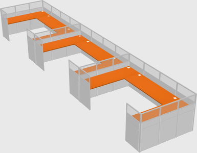 U-shaped cubicle