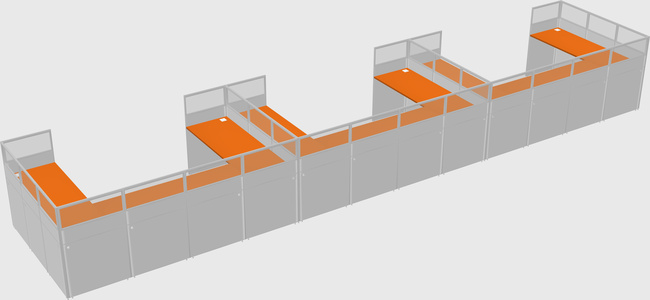 U-shaped cubicle