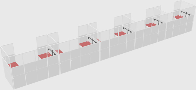 U-shaped cubicle
