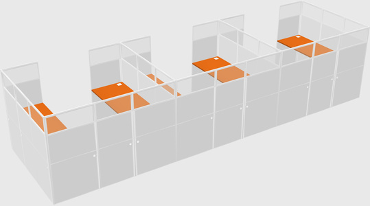 U-shaped cubicle
