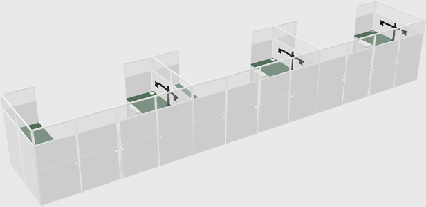 U-shaped cubicle
