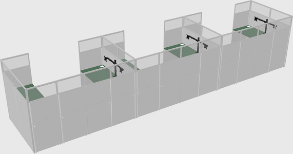 U-shaped cubicle