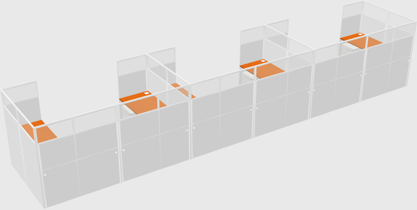 U-shaped cubicle