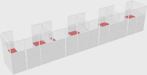 U-shaped cubicle