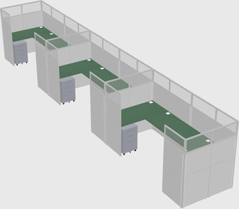 U-shaped cubicle