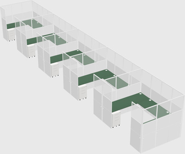 U-shaped cubicle
