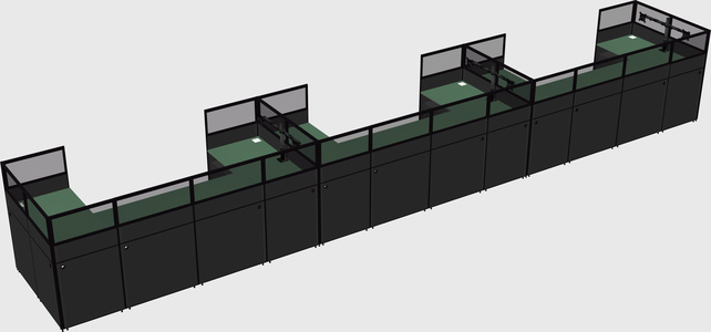 U-shaped cubicle