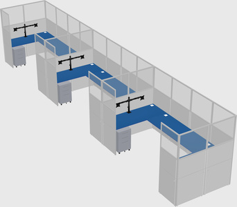 U-shaped cubicle