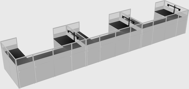 U-shaped cubicle
