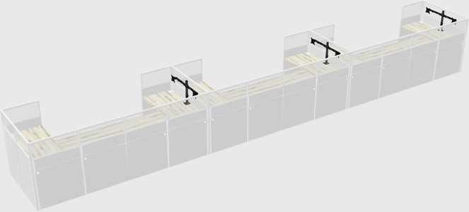U-shaped cubicle
