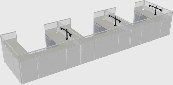 U-shaped cubicle
