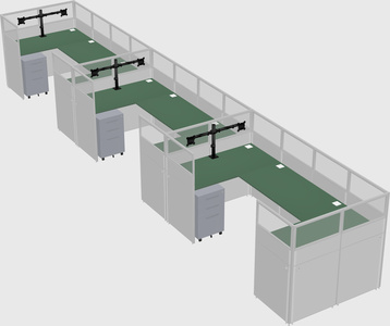 U-shaped cubicle