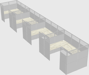 U-shaped cubicle