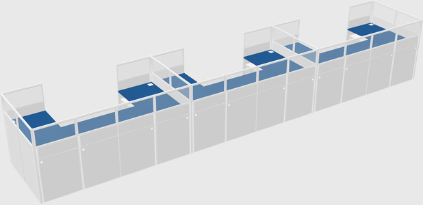 U-shaped cubicle
