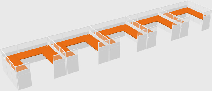 U-shaped cubicle