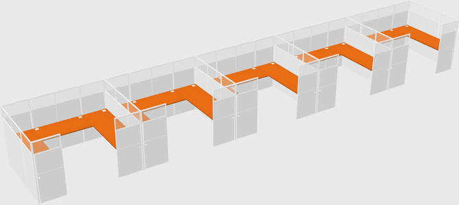 U-shaped cubicle