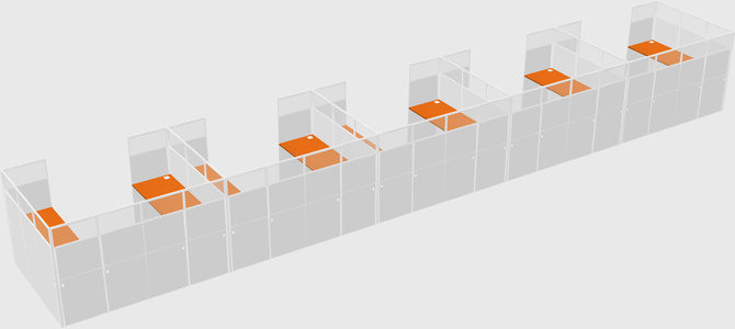 U-shaped cubicle