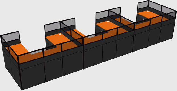 U-shaped cubicle