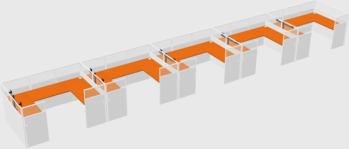 U-shaped cubicle