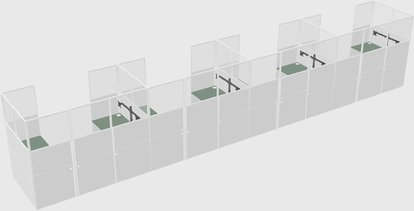 U-shaped cubicle
