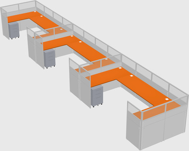U-shaped cubicle