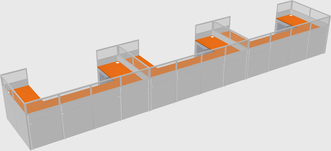 U-shaped cubicle