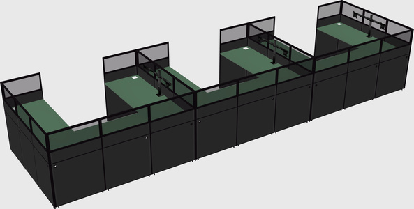 U-shaped cubicle