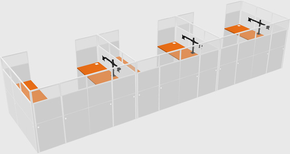 U-shaped cubicle