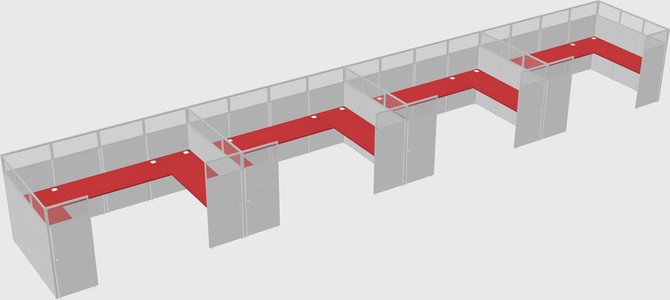 U-shaped cubicle