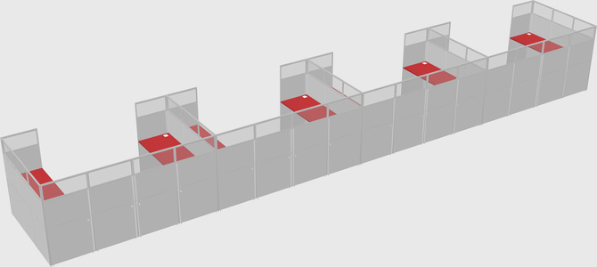 U-shaped cubicle
