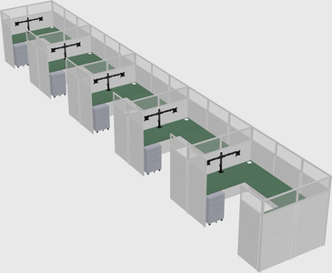 U-shaped cubicle