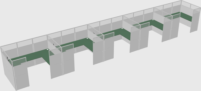 U-shaped cubicle