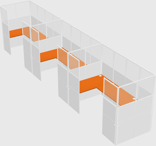 U-shaped cubicle