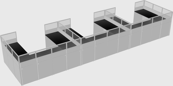 U-shaped cubicle