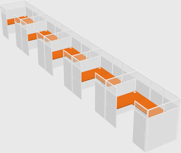 U-shaped cubicle