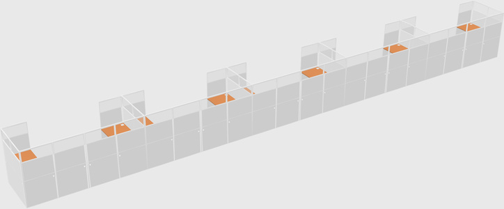 U-shaped cubicle