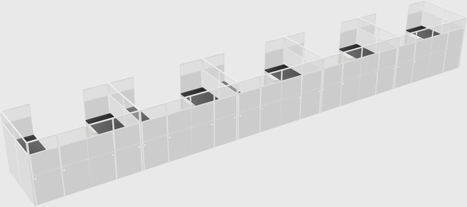 U-shaped cubicle