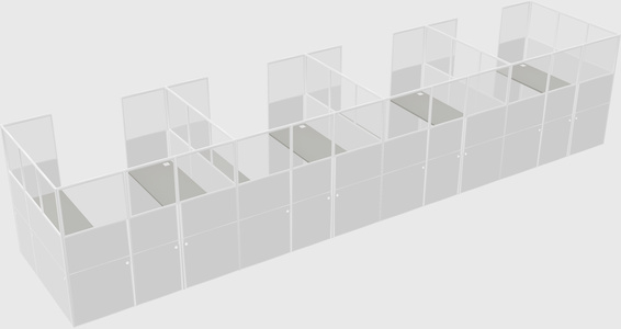 U-shaped cubicle