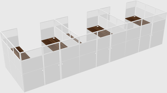 U-shaped cubicle