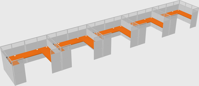U-shaped cubicle