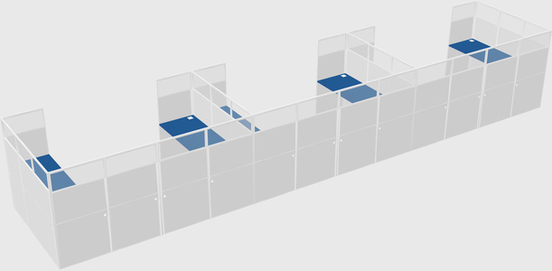 U-shaped cubicle