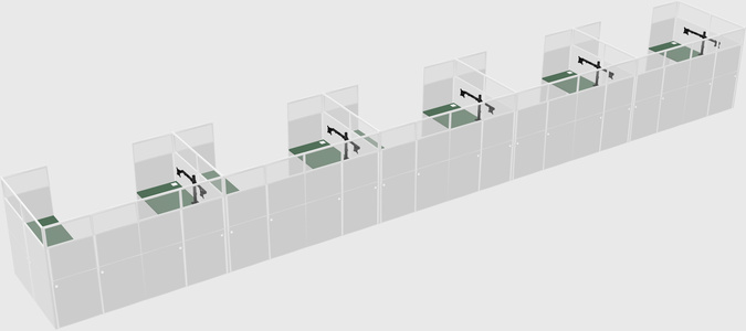 U-shaped cubicle