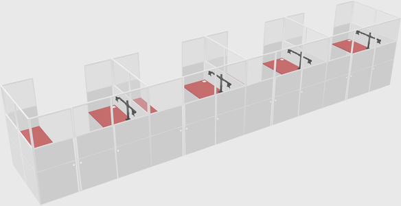 U-shaped cubicle