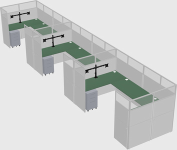 U-shaped cubicle