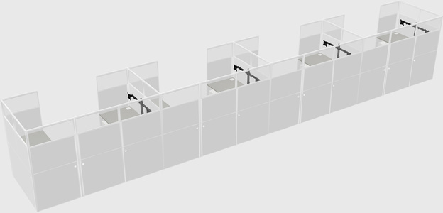 U-shaped cubicle