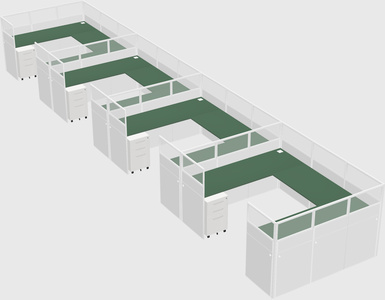 U-shaped cubicle