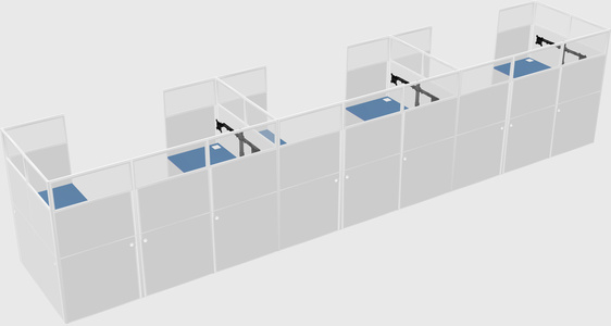 U-shaped cubicle