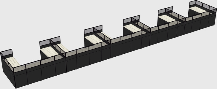 U-shaped cubicle